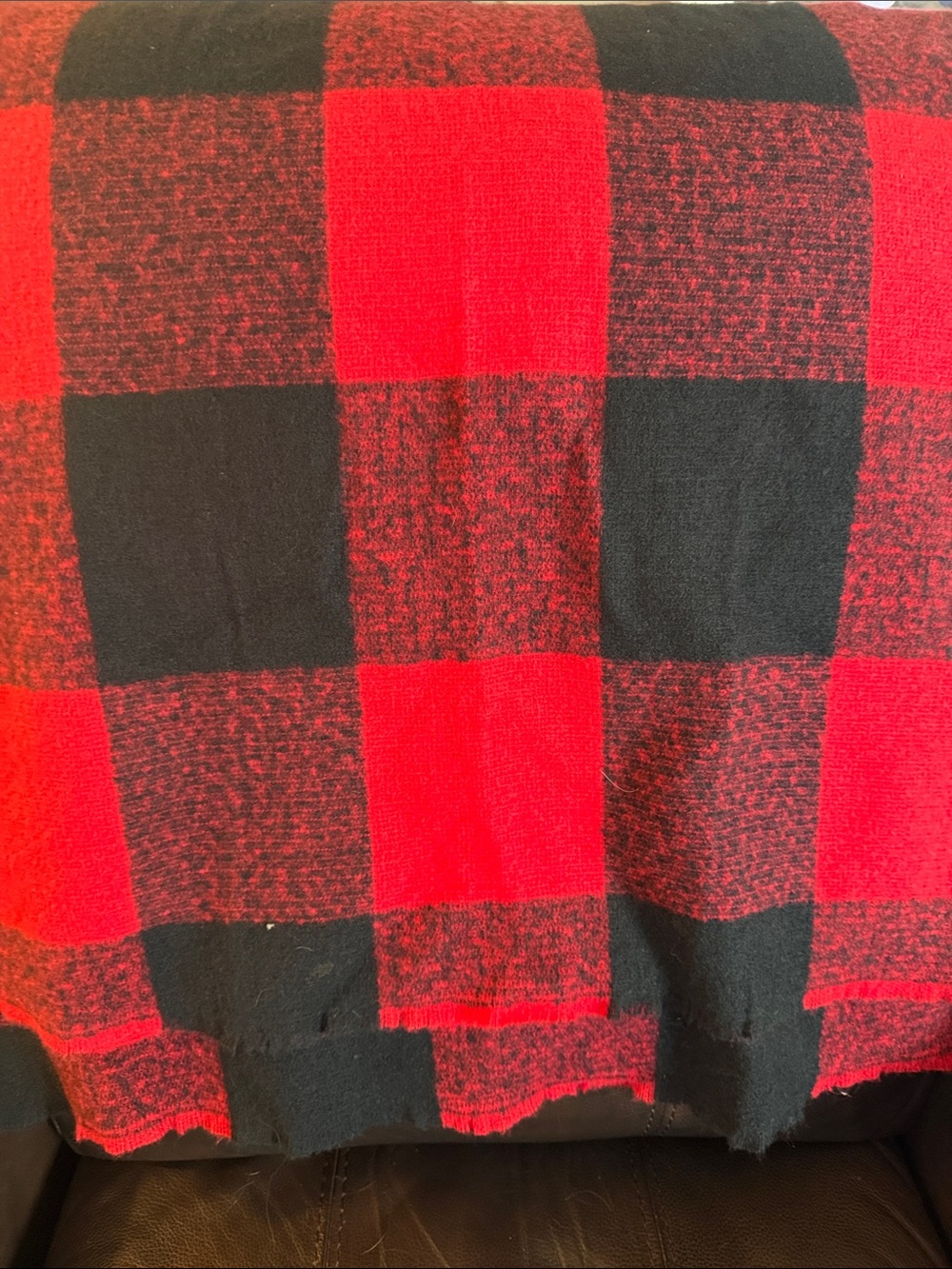 Red and Black Buffalo Plaid Scarf Wrap
